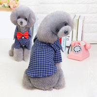 HKM-1210045 Plaid Dog Shirt for Small Pets - Comfortable Silk, Satin, and Velvet Blend, Sizes S to XXL