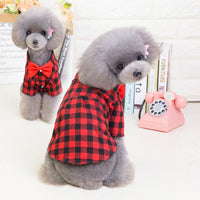 HKM-1210045 Plaid Dog Shirt for Small Pets - Comfortable Silk, Satin, and Velvet Blend, Sizes S to XXL