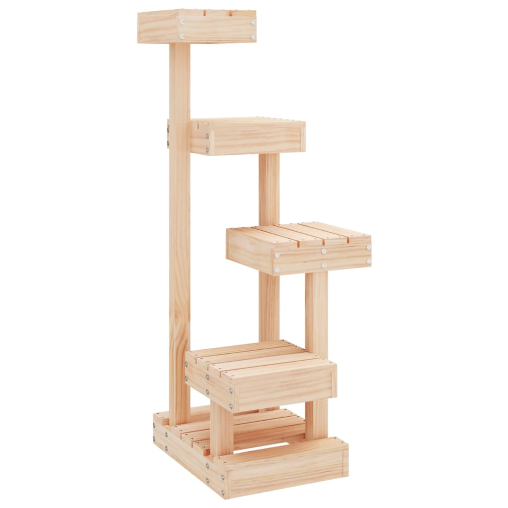 HKM-1210941 Multi-Level Cat Tree with Four Platforms Made of Solid Pine Wood, 45.5x49x103 cm