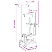 HKM-1210941 Multi-Level Cat Tree with Four Platforms Made of Solid Pine Wood, 45.5x49x103 cm