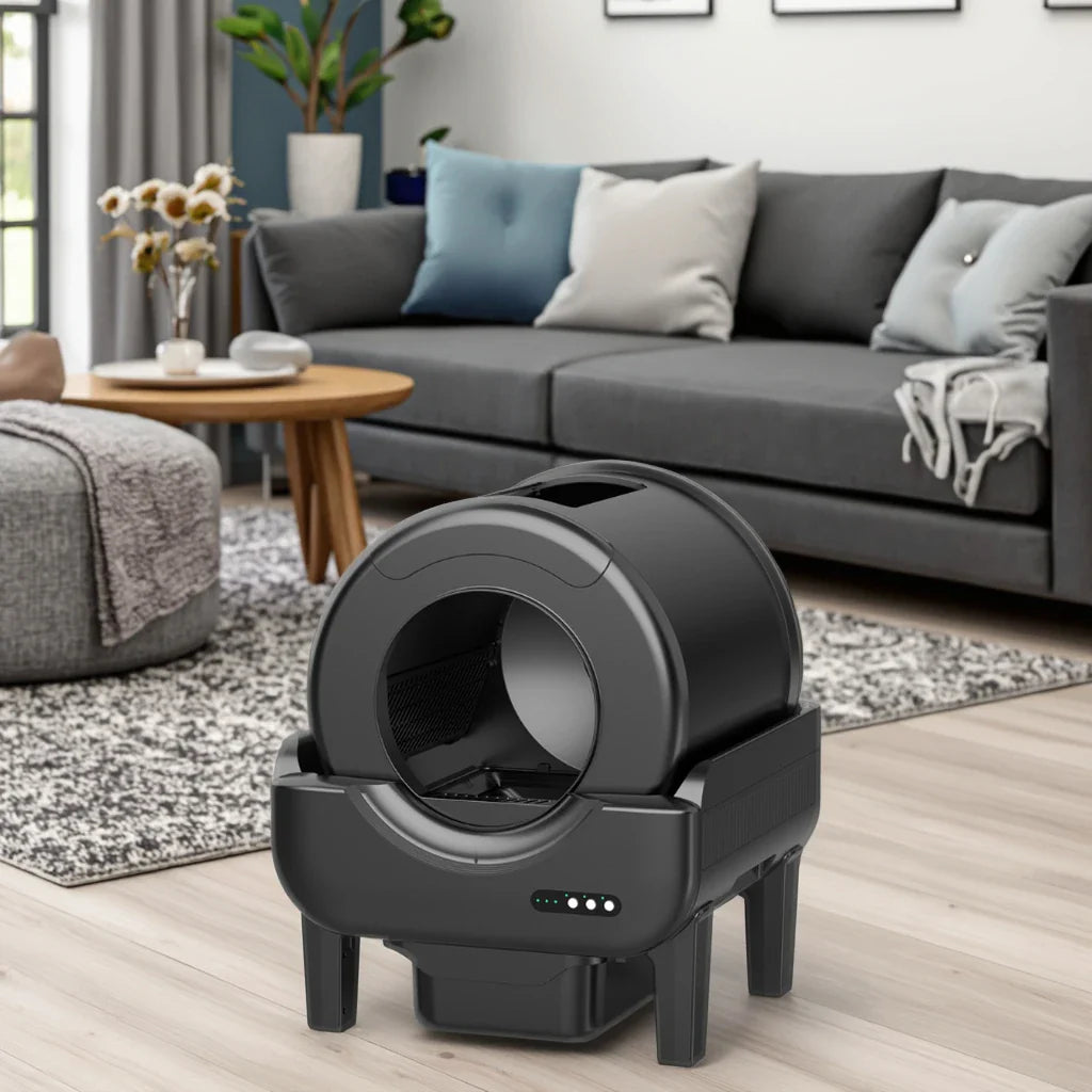 HKM-121107 Automatic One-Click Cat Litter Box with Anti-Splash Feature and Large Capacity