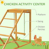 HKM-1211325 Chicken Activity Center with Perches, Ladder, and Swing for Healthy Poultry Playtime