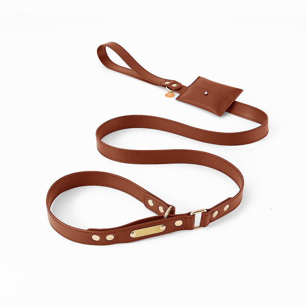 HKM-1211453 Durable PU Leather Explosion-Proof Dog Leash - Fashionable and Simple Design, Multiple Sizes Available