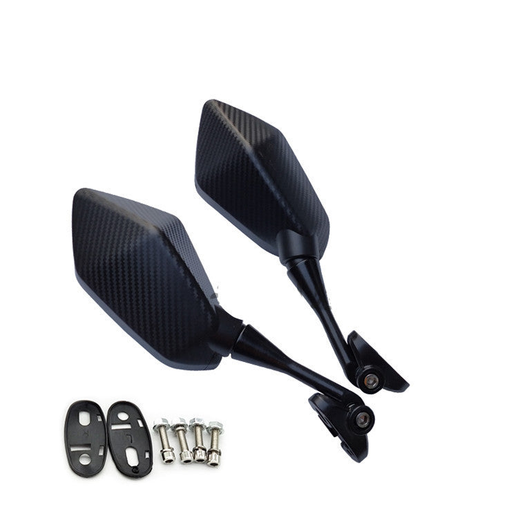 HKM-121171 Horizon Rearview Mirrors Set with Installation Accessories for Sports Cars, Black, Convex Design