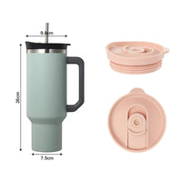 HKM-121235 40oz Large Capacity Stainless Steel Tumbler with Straw and Handle