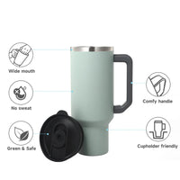 HKM-121235 40oz Large Capacity Stainless Steel Tumbler with Straw and Handle