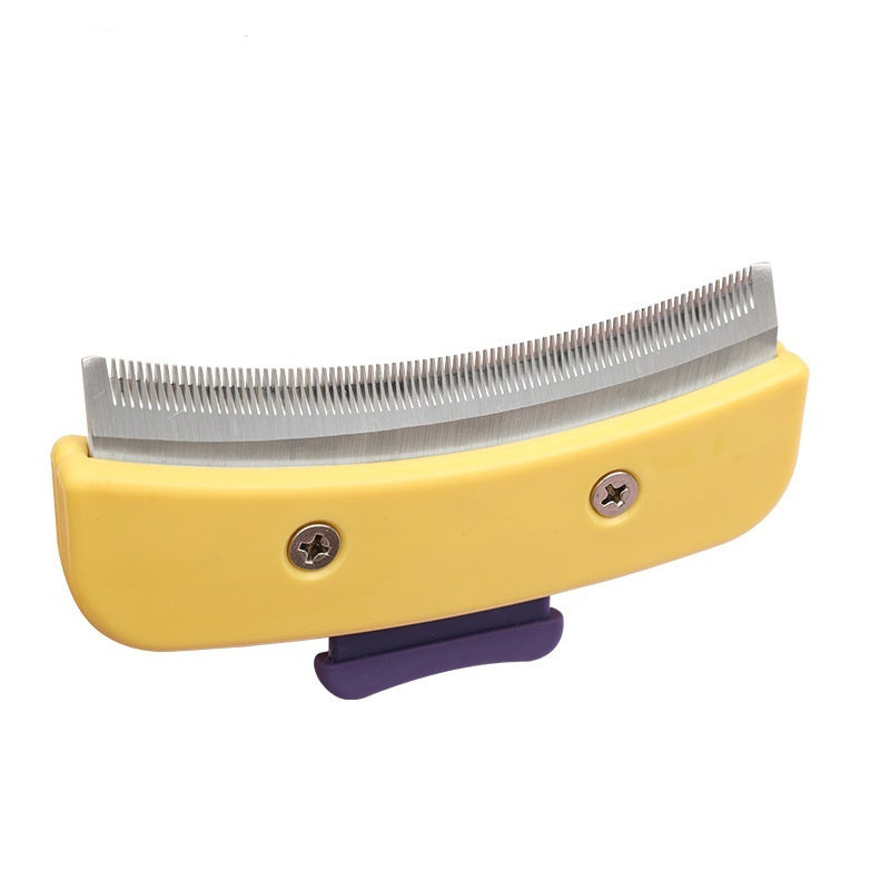 HKM-1213245 Teddy Golden Retriever Hair Removal Comb - Small & Large Sizes, Stainless Steel Blade, Plastic Handle