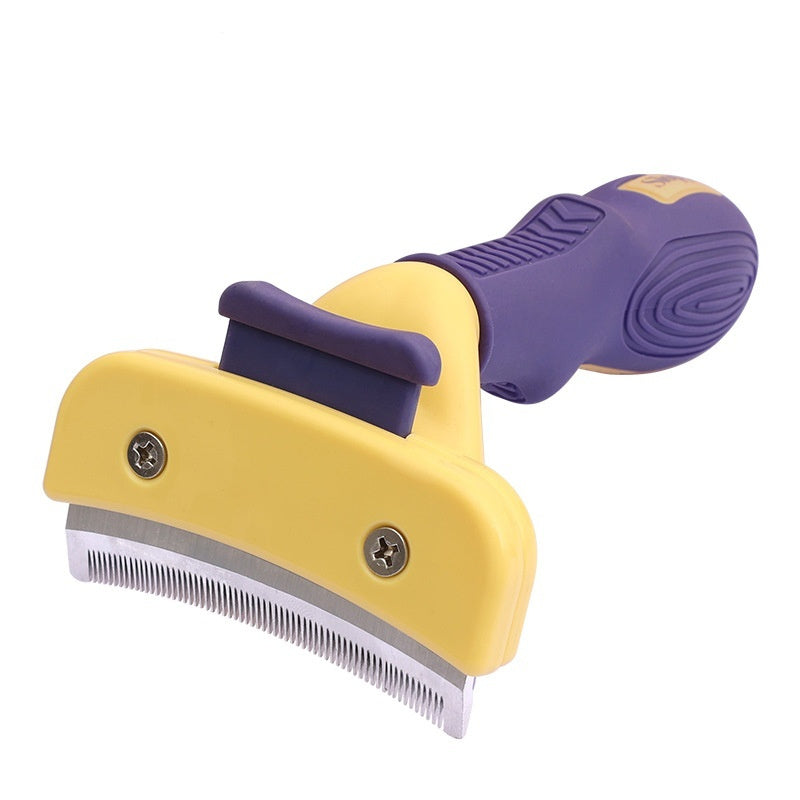 HKM-1213245 Teddy Golden Retriever Hair Removal Comb - Small & Large Sizes, Stainless Steel Blade, Plastic Handle