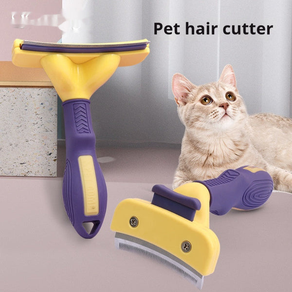 HKM-1213245 Teddy Golden Retriever Hair Removal Comb - Small & Large Sizes, Stainless Steel Blade, Plastic Handle