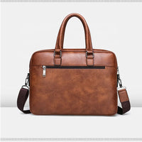 HKM-121363 Waterproof PU Leather Laptop Bag for Men and Women - 15.6 Inch Large Capacity Business Shoulder Bag