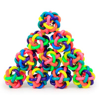 HKM-121427 Colorful bell woven ball, 5.5cm small leather skin, rainbow rubber ball, dog toy ball, exploding pet