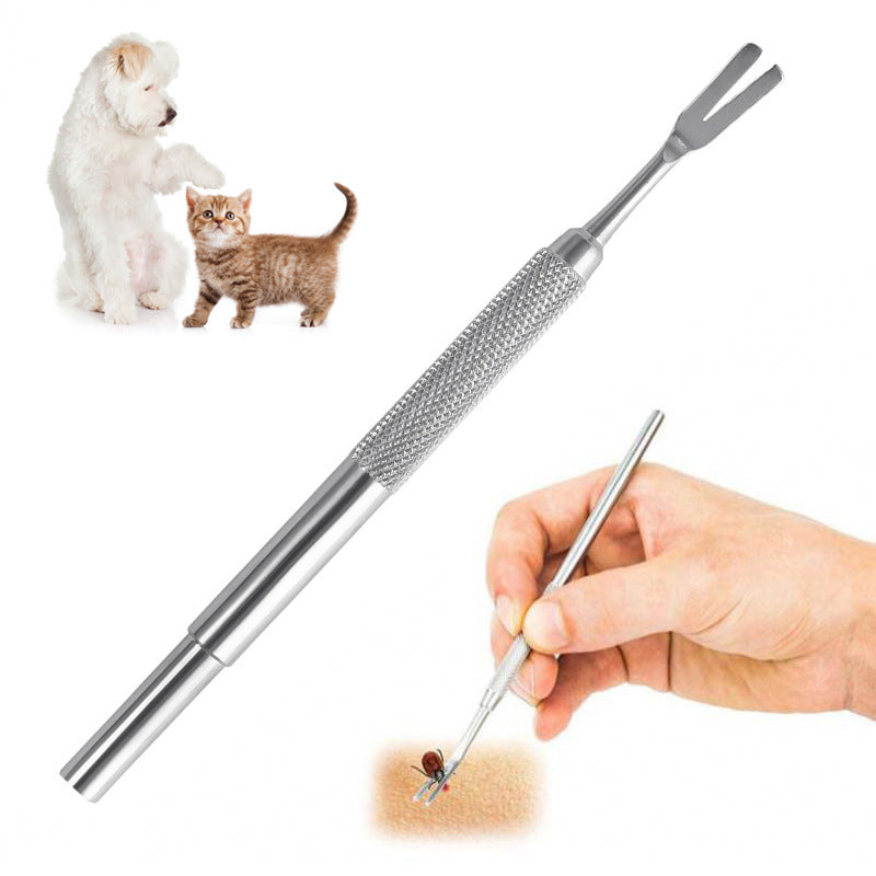 HKM-121491 Stainless Steel Tick Removal Tool for Cats and Dogs - Professional Tick Tweezers