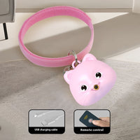 HKM-1215421 Rechargeable Infrared Cat Collar with Remote Control, Adjustable Neck Halter in Pink and Blue
