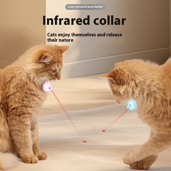 HKM-1215421 Rechargeable Infrared Cat Collar with Remote Control, Adjustable Neck Halter in Pink and Blue