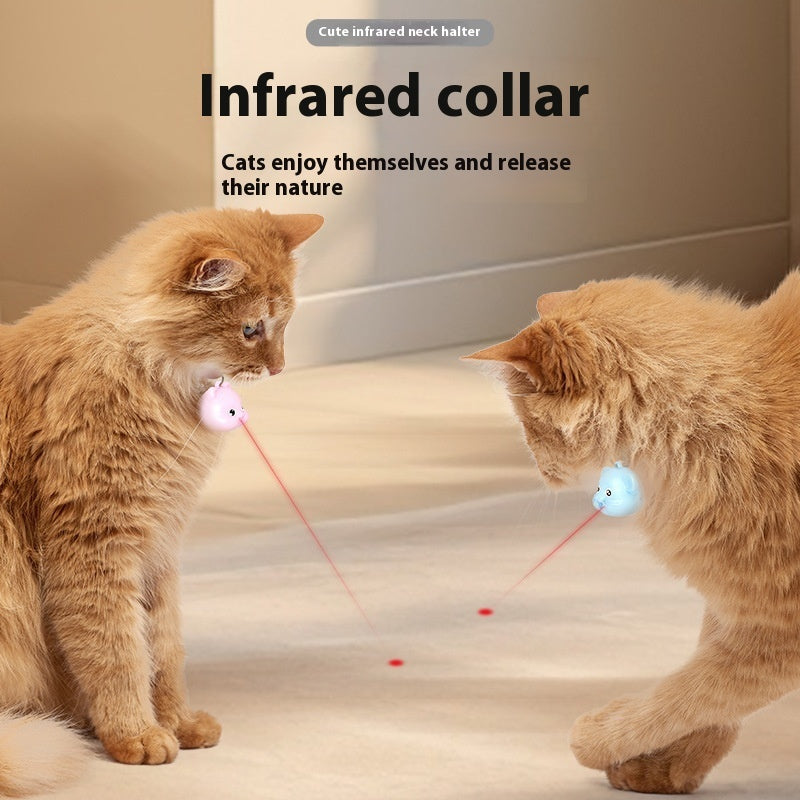 HKM-1215421 Rechargeable Infrared Cat Collar with Remote Control, Adjustable Neck Halter in Pink and Blue