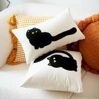 HKM-121619 Modern Minimalist Cat Embroidered Cushion - Available in Various Styles and Sizes