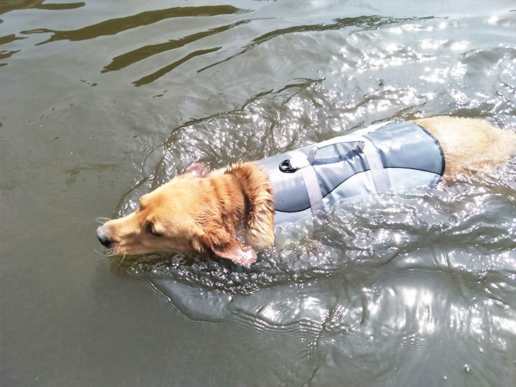 HKM-1216701 Rose Red & Silver Grey Pet Life Jacket - Safe & Durable Polyester Vest, Sizes XS to L