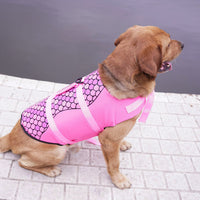 HKM-1216701 Rose Red & Silver Grey Pet Life Jacket - Safe & Durable Polyester Vest, Sizes XS to L