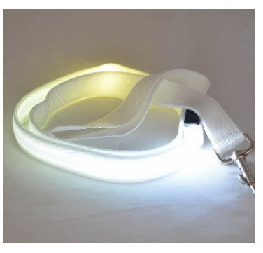 HKM-1217213 LED Adjustable Nylon Traction Belt Dog Leash with Multicolor Light - 120CM Length, 2.5CM Width