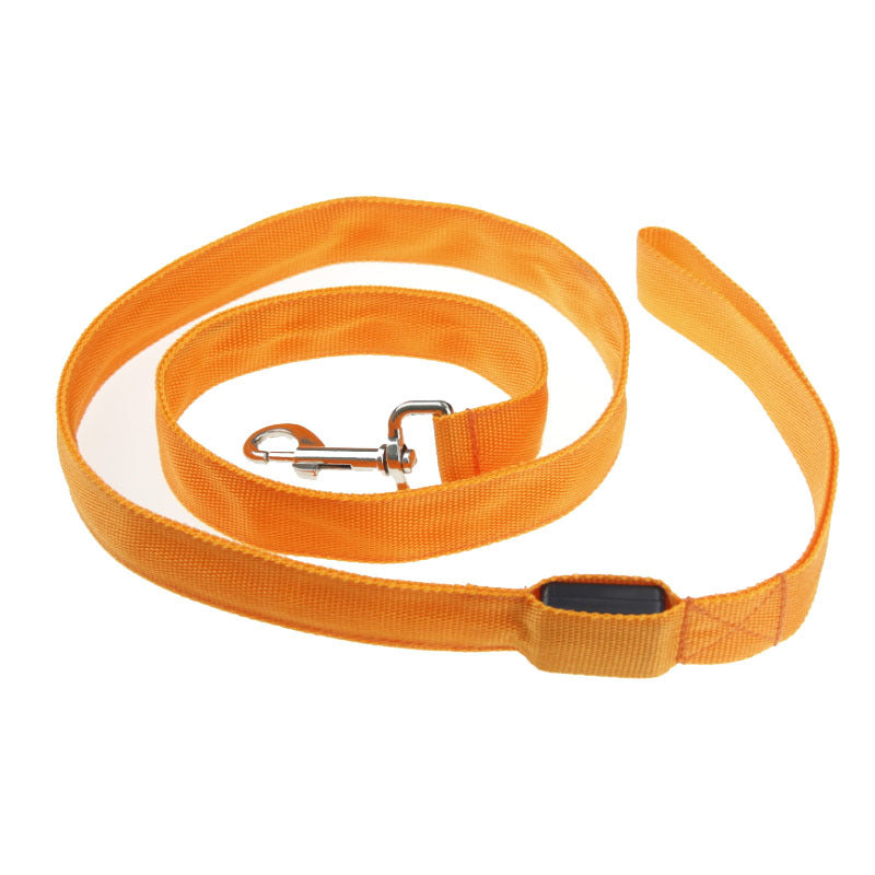 HKM-1217213 LED Adjustable Nylon Traction Belt Dog Leash with Multicolor Light - 120CM Length, 2.5CM Width