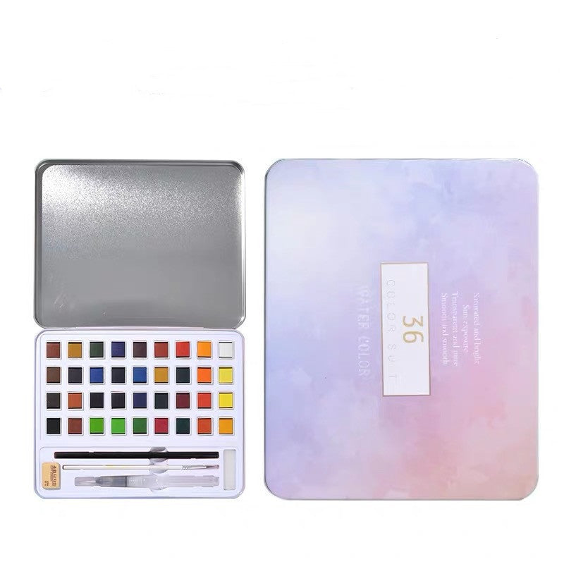 HKM-121747 Pearlescent Watercolor Paint Set - 24 Colors in Box, Includes Metallic and Pure Pearlescent Options