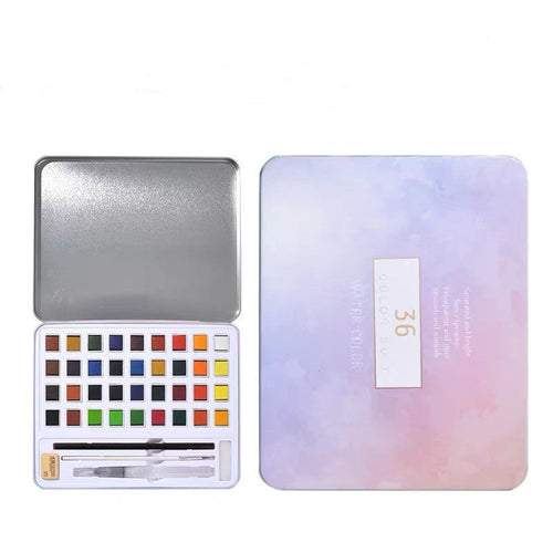 HKM-121747 Pearlescent Watercolor Paint Set - 24 Colors in Box, Includes Metallic and Pure Pearlescent Options