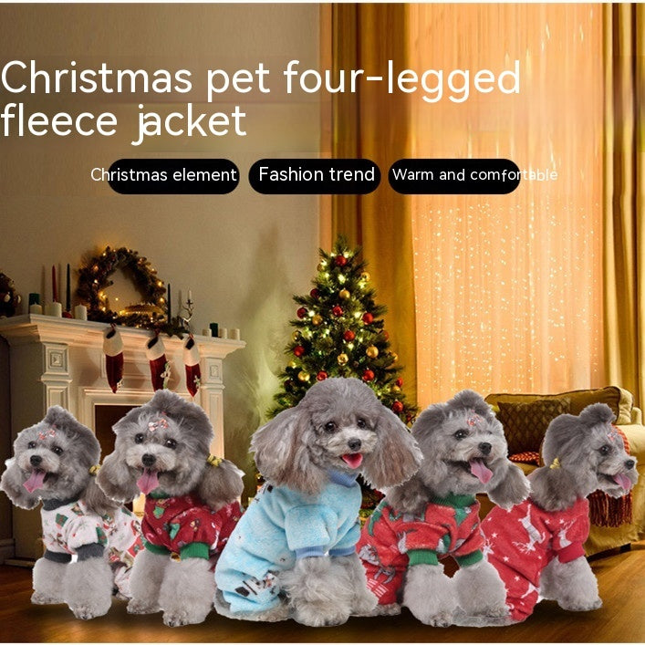 HKM-1217981 Cozy Coral Fleece Autumn Pet Clothing for Four-Legged Friends in Festive Designs