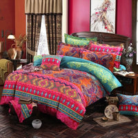 HKM-121875 Bohemian Style Ethnic Floral Bedding Set in Multiple Sizes (135x200cm, US Full, US Queen, EU King)