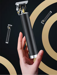 HKM-121875 Rechargeable Electric Hair Clipper with Gold Steel Blade, 10W Power, and Four Length Combs