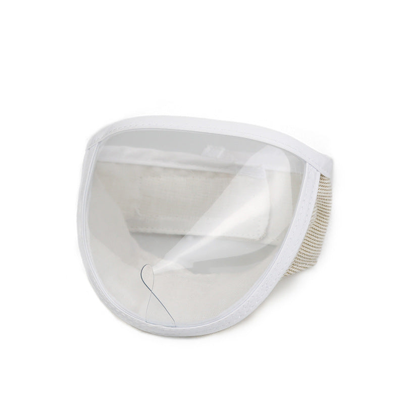 HKM-1219005 Transparent Cat Eye Anti-Bite Cleaning Mask for Cats - PVC and Cotton, White, Size S/M Available