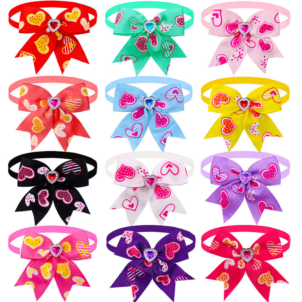 HKM-1219261 Candy Color Pet Bow Tie Accessory ¨C Spring and Autumn Use, Various Patterns Available