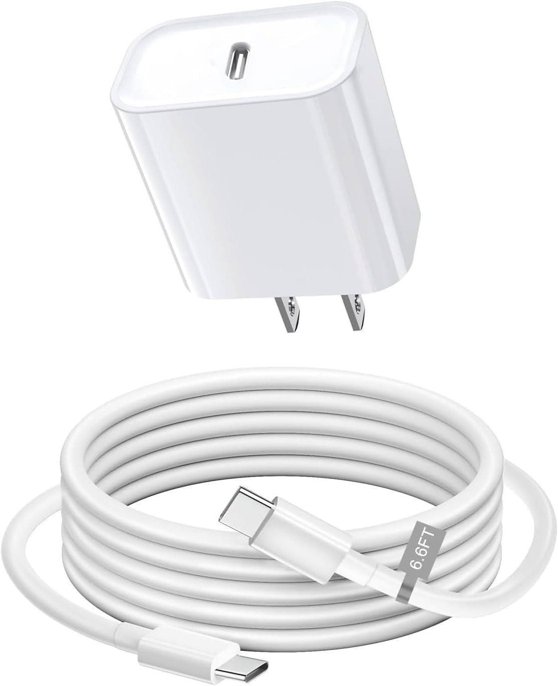 HKM-122003 6FT Lightning Cable with USB Wall Charger Adapter for iPhone and iPad, Fast Charging Compatible with iPhone Models Including 15, 14, 13, 12, 11, SE and AirPods