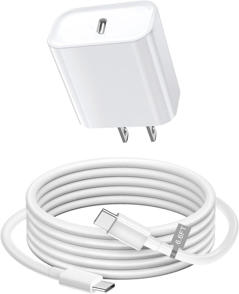 HKM-122003 6FT Lightning Cable with USB Wall Charger Adapter for iPhone and iPad, Fast Charging Compatible with iPhone Models Including 15, 14, 13, 12, 11, SE and AirPods