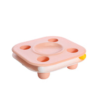 HKM-1220669 All-in-One Multifunctional Cat Food Bowl and Play Track Toy - Indigo/Pink, Green/White, Pink/White