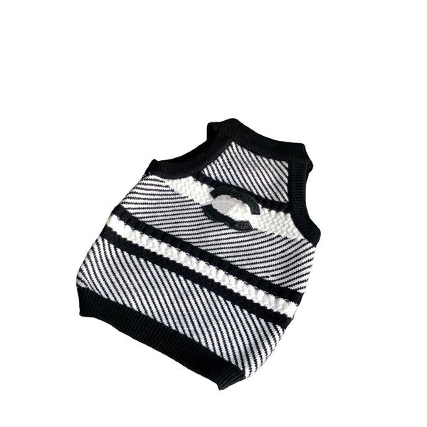 HKM-1221181 Acrylic Pullover Pet Sweater in Black and White, XS to XXL Sizes Available