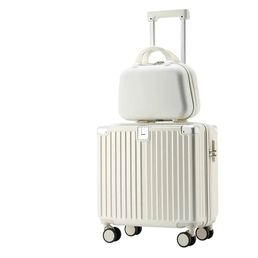 HKM-122195 Expandable Mini Travel Suitcase with Wheels and Integrated Laptop Stand for Cabin Use