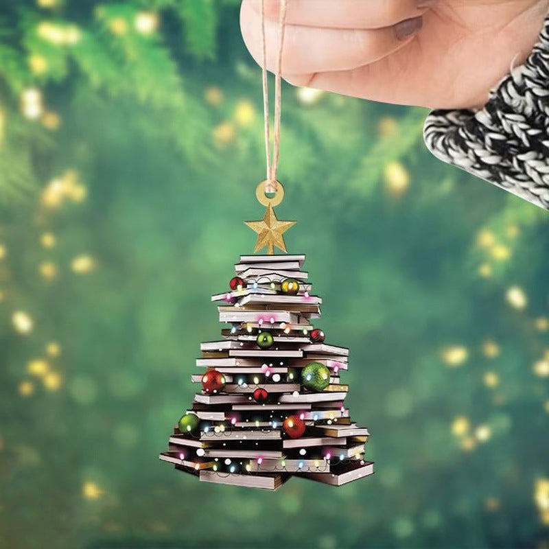 HKM-122259 Creative Acrylic Christmas Tree Ornament Pendant - 8x8CM, Various Colors Available