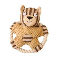 HKM-1222845 Durable Cotton Rope Dog Toy with Sound, Molar Teeth Cleaning & Knot Training Features