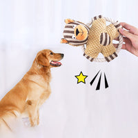 HKM-1222845 Durable Cotton Rope Dog Toy with Sound, Molar Teeth Cleaning & Knot Training Features