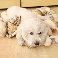 HKM-1222845 Durable Cotton Rope Dog Toy with Sound, Molar Teeth Cleaning & Knot Training Features