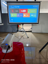 HKM-122323 Portable Mini Projector with 720p Resolution, Android 11, and Wi-Fi for Streaming Movies and Videos