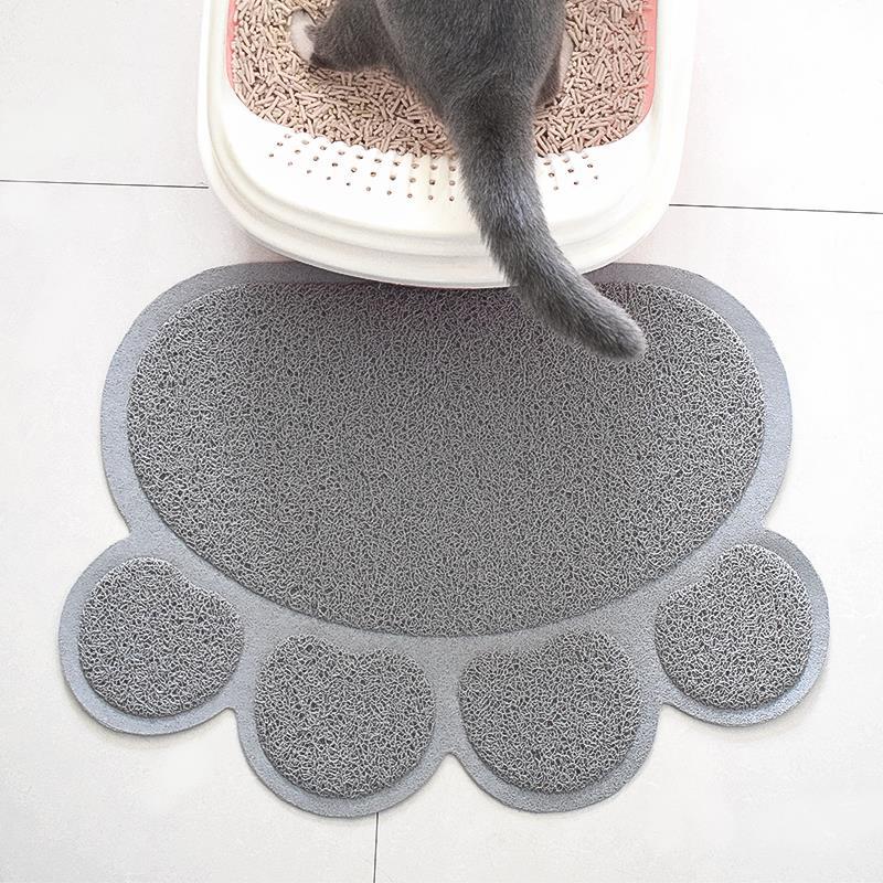 HKM-1225021 Splash-Proof Cat Litter Mat with Cat's Paw Design – Durable and Easy to Clean