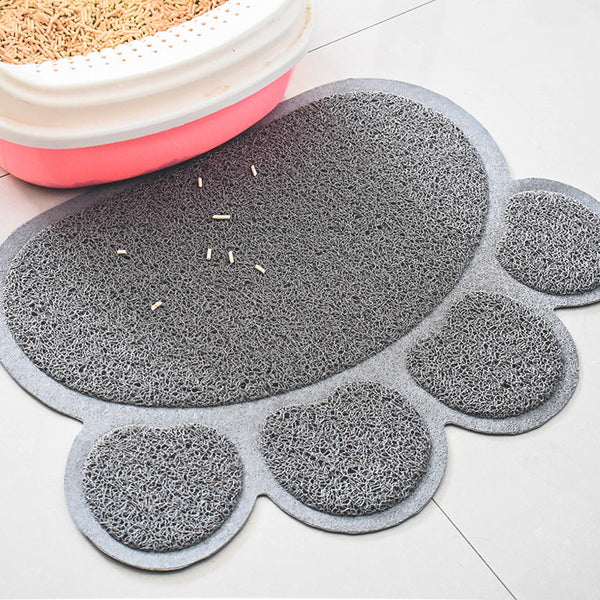 HKM-1225021 Splash-Proof Cat Litter Mat with Cat's Paw Design – Durable and Easy to Clean