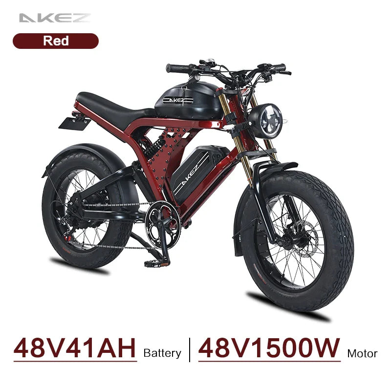 HKM-122515 Akez King Kong 52V 1500W Electric Bike with Dual Batteries – Long-Range 55Ah E-Bike for Adults