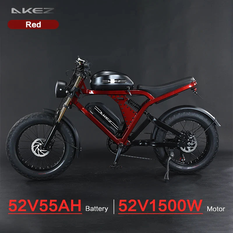 HKM-122515 Akez King Kong 52V 1500W Electric Bike with Dual Batteries – Long-Range 55Ah E-Bike for Adults