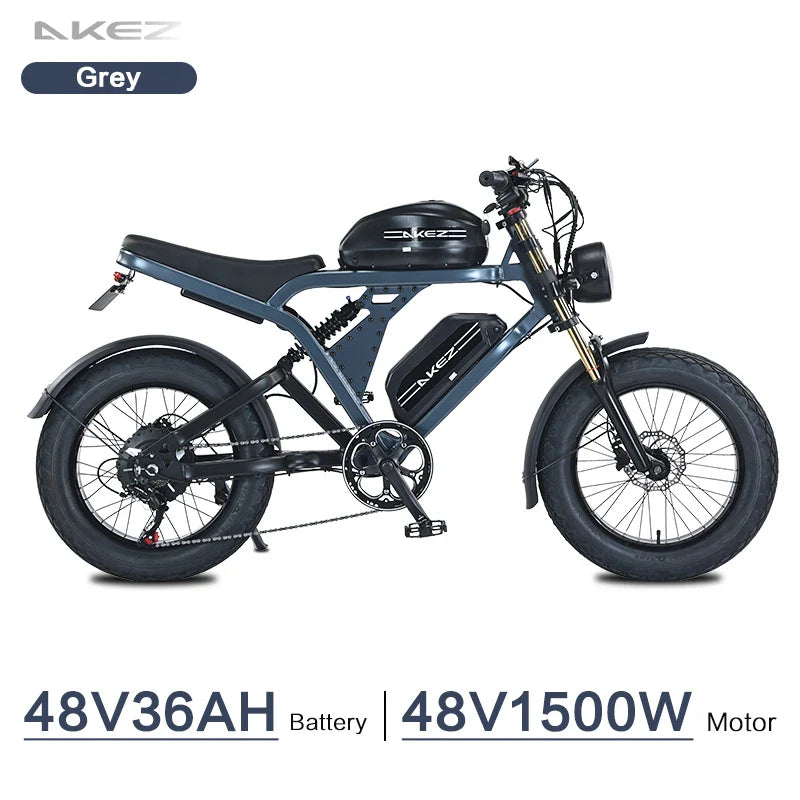 HKM-122515 Akez King Kong 52V 1500W Electric Bike with Dual Batteries – Long-Range 55Ah E-Bike for Adults