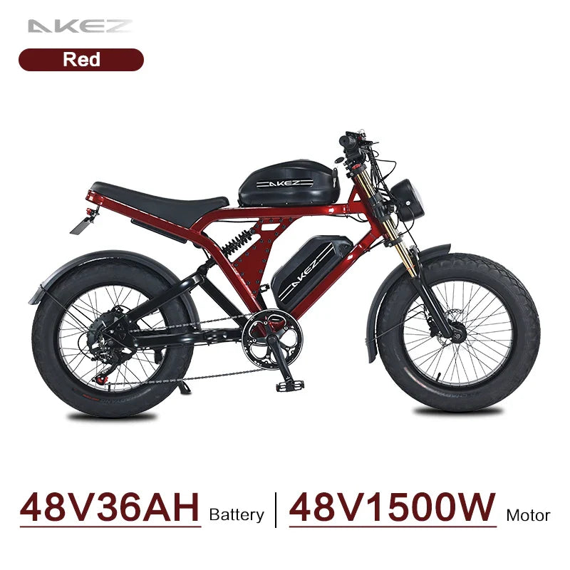 HKM-122515 Akez King Kong 52V 1500W Electric Bike with Dual Batteries – Long-Range 55Ah E-Bike for Adults