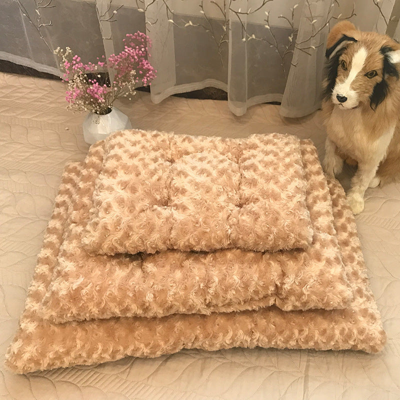 HKM-122515 Rose Plush Pet Mat Plush Cat And Dog Mat