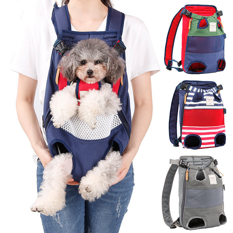 HKM-1225405 Durable Canvas Pet Outing Backpack with Breathable Mesh and Adjustable Straps