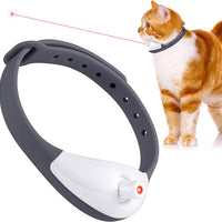 HKM-122643 Interactive USB Rechargeable LED Cat Collar Toy for Indoor Cats, Hands-Free Play with Adjustable Size and Lightweight Design